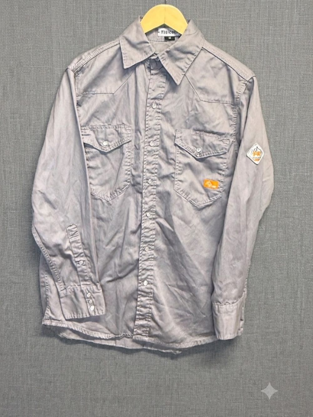Titicaca FR Work Shirt Mens M Gray Flame Resistant Cotton Twill NFPA 2112 CAT 2